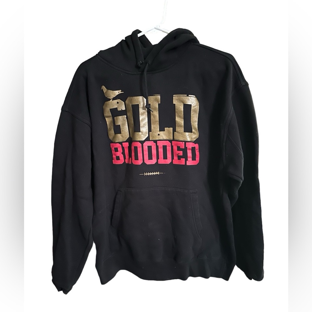 49ers Gold Blooded  black hoodie size large